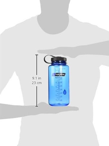 Nalgene Tritan Wide Mouth BPA-Free Water Bottle, Blue w/Black Cap, 32-Ounces in Saudi Arabia