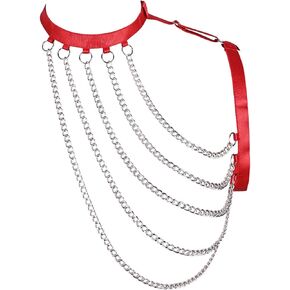 Women's Body Harness Bra Plus Size Hollow Punk Metal Chain Bra Gothic Halloween Carnival Party Dance Accessories