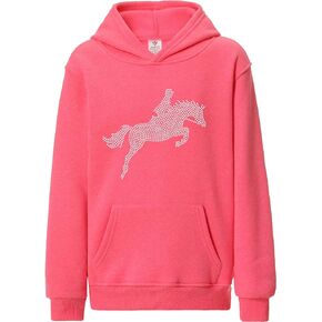 Girl's Crystallized Horse Jockey Girl Hoodie Dance Leotard Hoody Birthday for Kids - Dance Girl Hoody