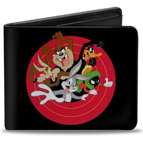 Looney Tunes Wallet, Bifold, Looney Tunes Character Bullseye Pose Black, Vegan Leather