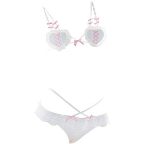 YOMORIO Cute Micro Bikini Sexy Anime Cosplay Lingerie Devil and Angel Lolita Bra and Panty Set
