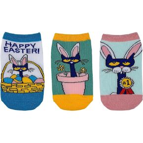 Pete the Cat Kids Easter Lowcut Socks Pack (3 Pair) - Fits Kids Shoe Size 9-3
