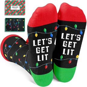 Zmart Funny Christmas Socks for Boys Girls, Holiday Socks Light Up Socks, Stocking Stuffers for Kids Christmas Secret Santa Gifts