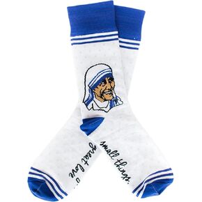 Sock Religious St. Teresa of Calcutta Blue Polyester Blend Novelty Religious Socks, Youth in Kuwait