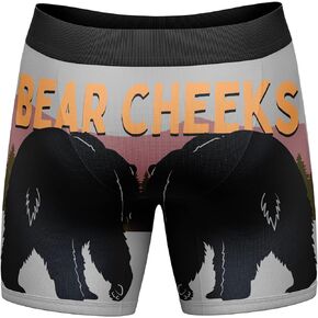 Crazy Dog T-Shirts Mens Bear Cheeks Boxer Briefs Funny Novelty Underwear Sarcasm Hilarious Saying Cool