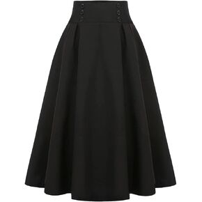 IDEALSANXUN Plaid Skirt for Womens High Waist Aline Pleated Midi Skirts in Saudi Arabia