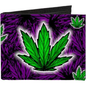 Buckle-Down Men's Standard Canvas Bifold Wallet-Weed, 4.0" x 3.5"