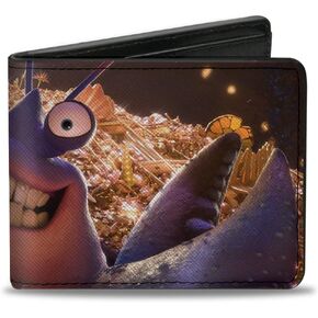 Disney Wallet, Bifold, Moana Tamatoa Smiling Face Treasure Pose, Vegan Leather