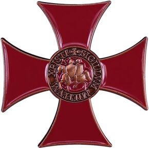 Sigillum Militum Red Cross Badge Knights Templar Crusaders Solomons Temple Lapel Pin