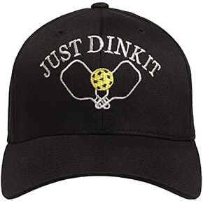 Black Funny Pickleball hat Embroidered Baseball Cap just Dink it Men & Women Adjustable