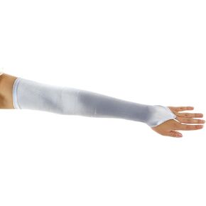 Stretch Satin Fingerless Gloves Opera Length 16BL-Light Blue
