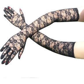 Lace Gloves Polka Dot Mesh Gloves Elegant Tea Party Lace Gloves Short Long Vintage Wedding Gloves for Women Costume in Kuwait
