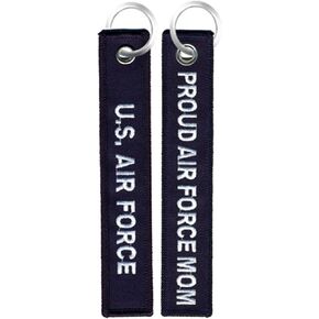 Birsppy U.S. Air Force/Proud Air Force Mom - USAF Navy Blue Embroidered Key Chain Fob