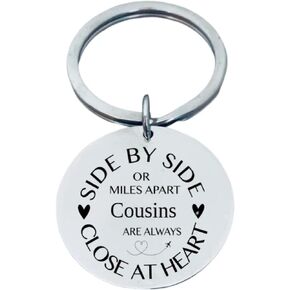 Family Keychain, Side By Side or Miles Apart Family Will Always Be Connected By Heart Jewelry Gift …