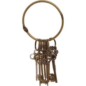 BLESSUME Punk Medieval Bronze Skeleton Keys on Ring