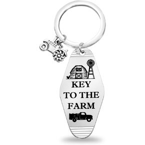 Vintage Hotel Motel Keychain Farmer Gift Tractor Charm Gift Farmer Owner Gift Farm Windmill Gift Key To The Farm Keychain