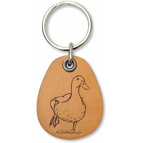 ForLeatherMore - Goose - Genuine Leather Keychain - Farm Themed Key Fobs Bag Charm