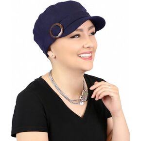 Hats Scarves & More Womens Chemo Cadet Cap Short Billed Newsboy Hat Soft Cap for Bald Women