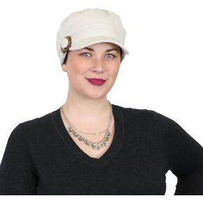 Hats Scarves & More Womens Chemo Cadet Cap Short Billed Newsboy Hat Soft Cap for Bald Women in Kuwait