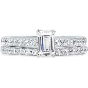 Clara Pucci 1.51 ct Emerald Round Cut Pave Solitaire with Accent Genuine Flawless White Lab Created Sapphire Designer Statement Classic Engagement Bridal Ring Band wedding Set Solid 18K White Gold