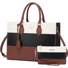 LOVEVOOK Laptop Tote Bag for Women, Work Totes Business Office Computer Briefcase with Clutch Purse