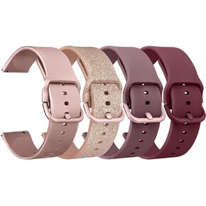 Meliya 4 Pack Watch Bands, 20mm 22mm Quick Release Soft Silicone Replacement Watch Strap for Women Men