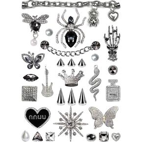 Chic Bling Shoe Charms Gold and Sliver Designer Jewels Pretty Cute Chains Decorations Accessories for Women Girl Adults