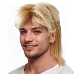 ALUMI Mullet Wigs for Men 80s Costumes Fancy Party （Blonde）