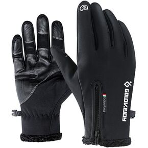 Jeniulet Waterproof Gloves -30℉ Mens Winter Warm All Finger Touch Screen Gloves for Cycling and Outdoor Work