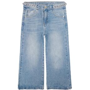 KIDSCOOL SPACE Girls Jeans,Little Big Elastic Band Inside Stretchy Wide Leg Boot Cut Denim Pants