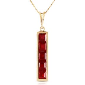 Galaxy Gold GG 14k Solid Yellow Gold Sarajevo 2.5 ct Ruby Necklace