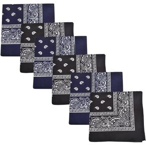 Mechaly Paisley 100% Cotton Bandanas - 6 Pack