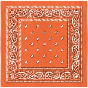Balec Orange Bandanas by Dozen 12 Pack for Women and Men