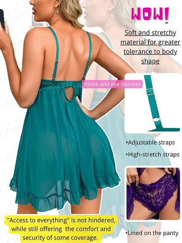 Kaei&Shi Maternity Long Dress, Wirefree Lace Bra, Mid-Rise Panty, 2Pc Babydoll in Saudi Arabia
