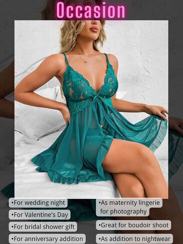 Kaei&Shi Maternity Long Dress, Wirefree Lace Bra, Mid-Rise Panty, 2Pc Babydoll in Saudi Arabia