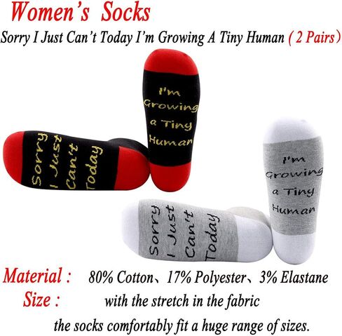 JXGZSO Pregnancy Gift New Mom Gifts Sorry I Just Can't Today I'm Growing a Tiny Human Mom Sock Pregnant Mom Gift in Saudi Arabia
