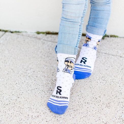 Sock Religious St. Teresa of Calcutta Blue Polyester Blend Novelty Religious Socks, Youth in Kuwait
