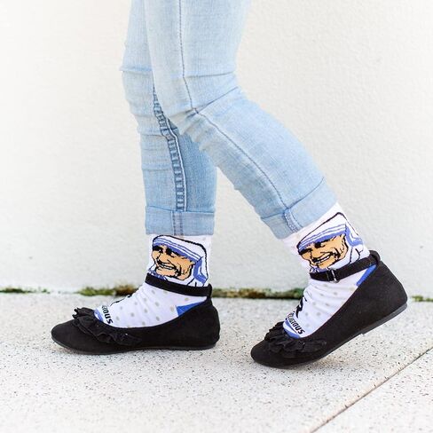 Sock Religious St. Teresa of Calcutta Blue Polyester Blend Novelty Religious Socks, Youth in Kuwait