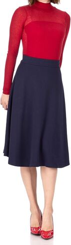 Dani's Choice Everyday High Waist A-line Flared Skater Midi Skirt in Saudi Arabia