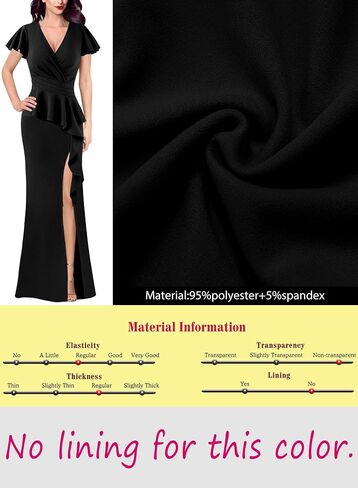 VFSHOW Womens Ruched Wrap V Neck Ruffle Formal Prom Peplum High Slit Maxi Dress 2023 Wedding Guest Cocktail Evening Long Gown in Saudi Arabia
