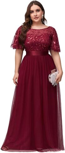 Alisapan Womens Plus Size Sequin Long Formal Evening Dresses 0904 in Saudi Arabia