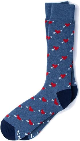 Men's Hipster Designer Cupids Arrow Heart Head Over Heels Love Crew Dress Socks in Saudi Arabia