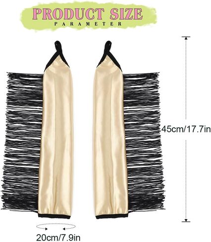 قفازات شرابة بدون أصابع، قفازات من الساتان، قفازات بطول الكوع، قفازات أوبرا من عشرينيات القرن العشرين، قفازات تنكرية للنساء والفتيات in Kuwait