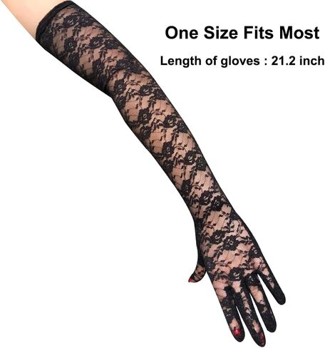 Lace Gloves Polka Dot Mesh Gloves Elegant Tea Party Lace Gloves Short Long Vintage Wedding Gloves for Women Costume in Kuwait