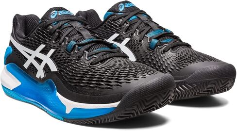 ASICS Men's Gel-Resolution 9 Clay Tennis Shoes, 8.5, Black/White in Saudi Arabia