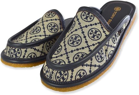 Tory Burch Womens 87680 Woven Jacquard Body Leather Piping Buddy Mule Slip Ons, in Saudi Arabia