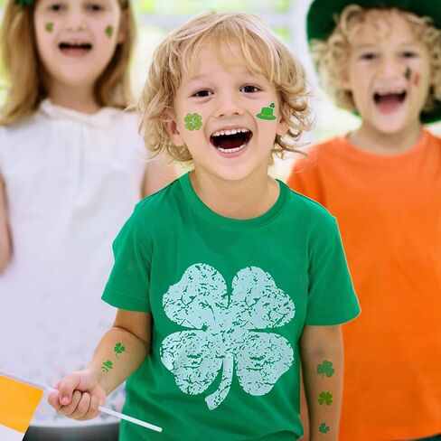 قميص MERIABNY Kids St Patricks Day قميص Lucky Shamrock قصير الأكمام للأعمار من 4 إلى 11 عامًا in Saudi Arabia
