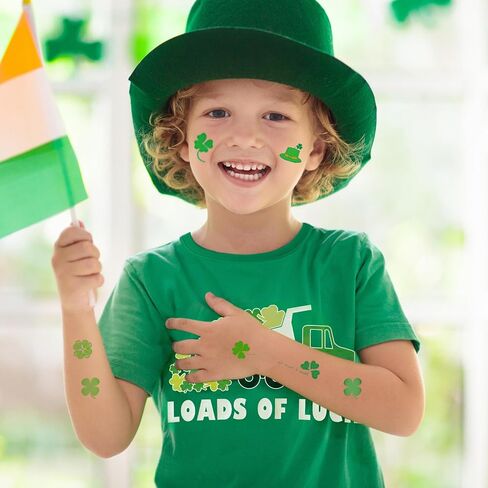 MERIABNY Kids St Patricks Day Shirt Lucky Shamrock Short Sleeve Shirt for Aged 4-11 in Kuwait