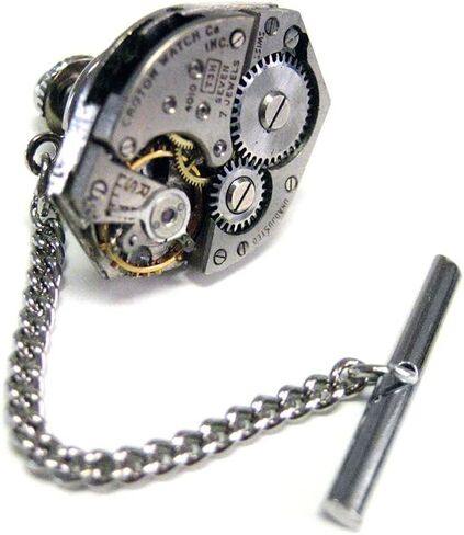 تصميمات Kiola Designs Classic Oval Watch Gear Steampunk Tie Tack in Saudi Arabia