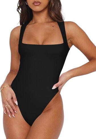 قمصان بدون أكمام نسائية مثيرة بدون أكمام ورقبة مربعة ومبطنة مزدوجة من REORIA in Kuwait